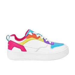 Girls White-multi Casual Sneakers