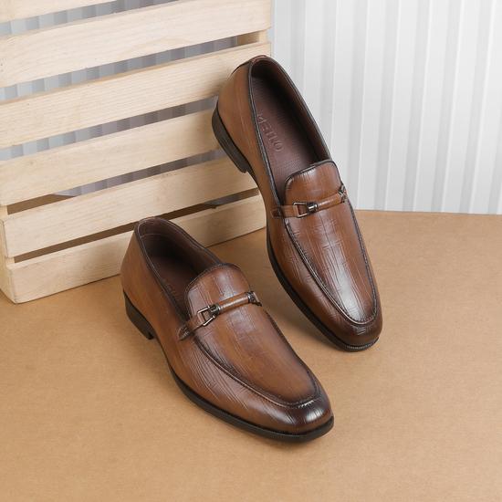 Men Tan Formal Slip Ons