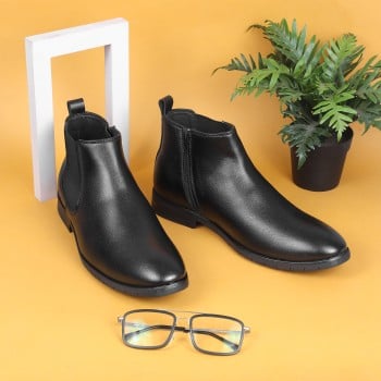 Walkway Men Black Formal Boots(SKU: 19-404-11-41)