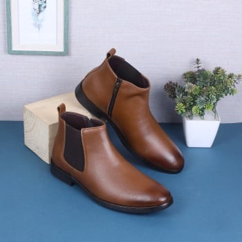 Walkway Men Tan Formal Boots(SKU: 19-404-23-42)