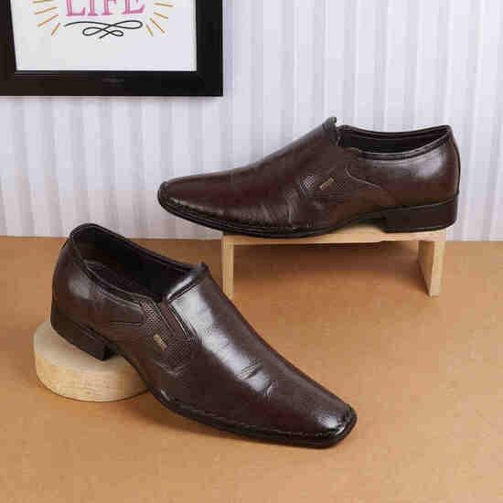 Men Brown Formal Slip Ons