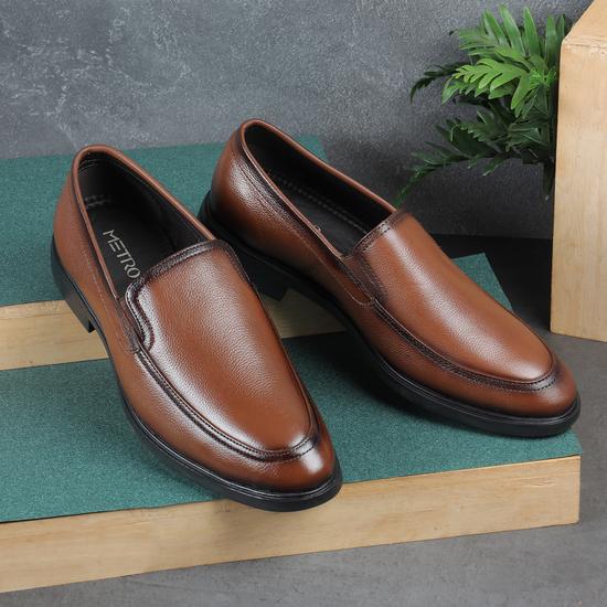 Men Tan Formal Slip Ons