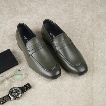 Metro Men Olive Formal Moccasin(SKU: 19-432-49-41)