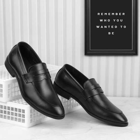 Men Black Formal Slip-Ons