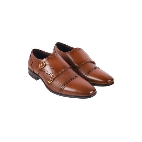 Men Tan Formal Monk