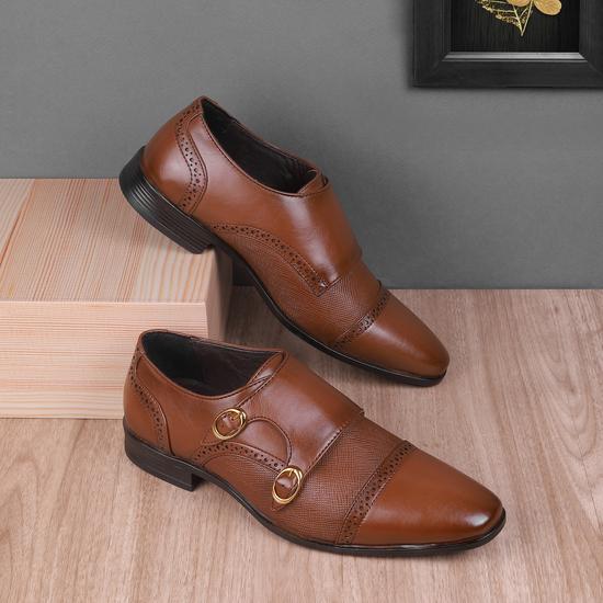 Men Tan Formal Monk