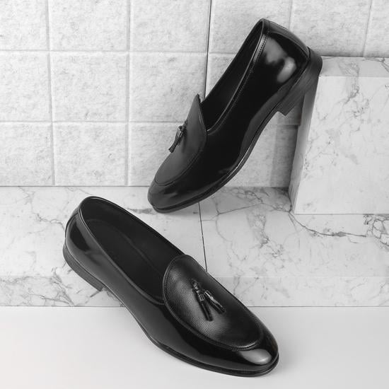 Men Black Formal Slip Ons