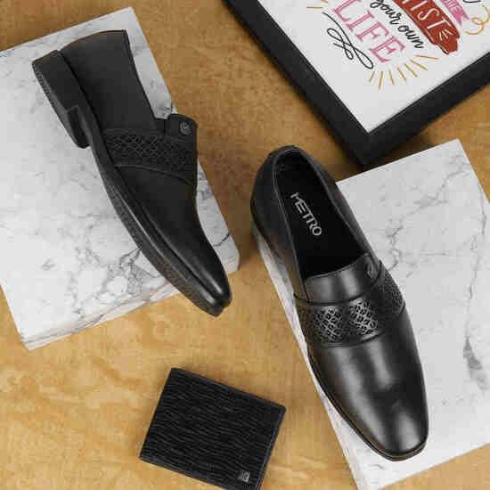 Men Black Formal Slip Ons