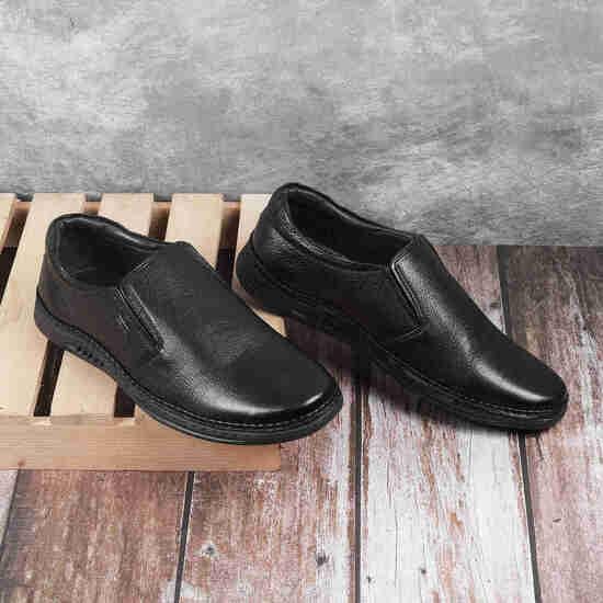 Men Black Formal Slip-Ons