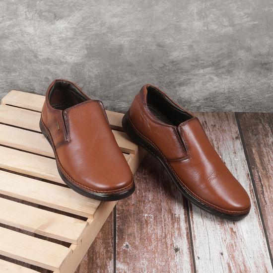 Men Tan Formal Slip-Ons