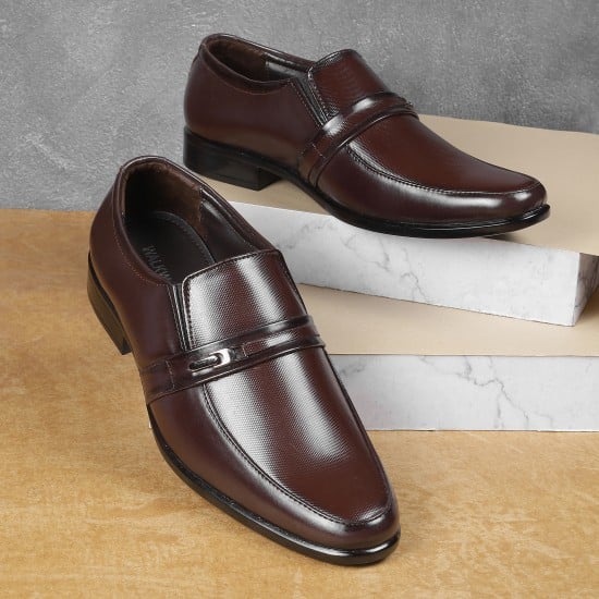 Men Maroon Formal Moccasin