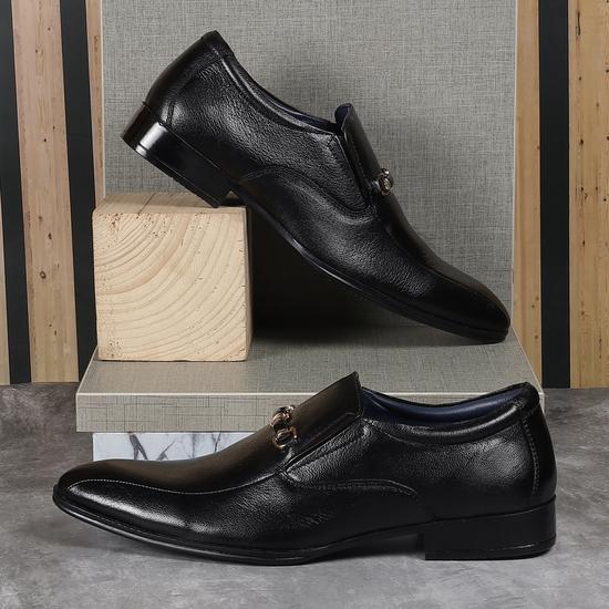 Men Black Formal Slip Ons