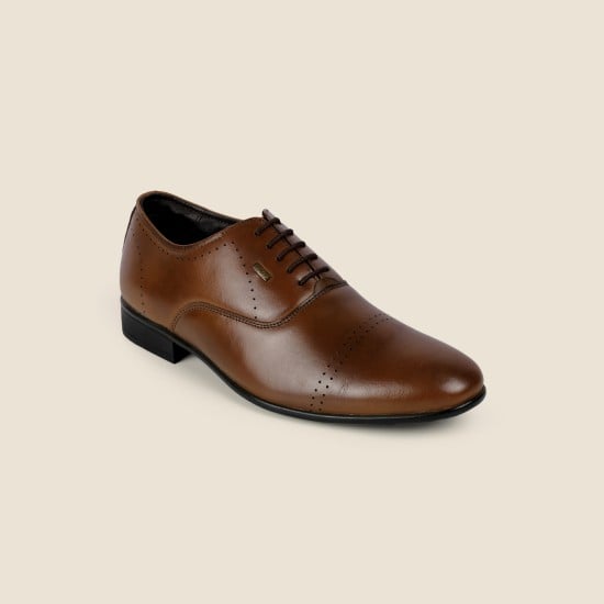 Men Tan Formal Lace Up