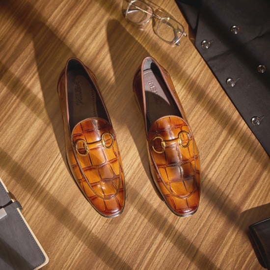 Men Tan Party Moccasin