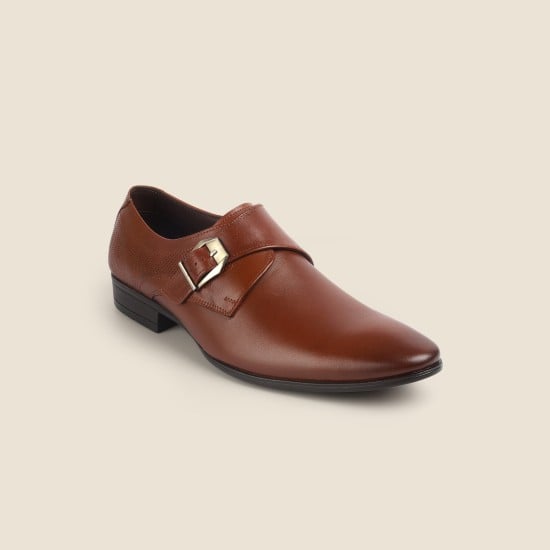 Men Tan Formal Monk