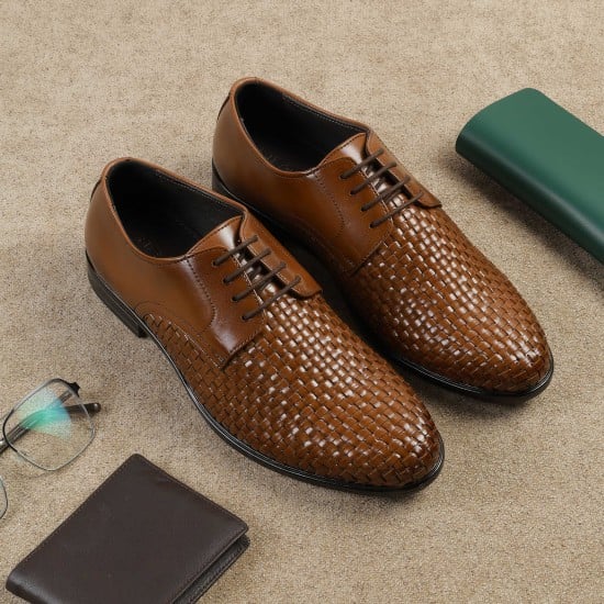 Men Tan Party Lace Up