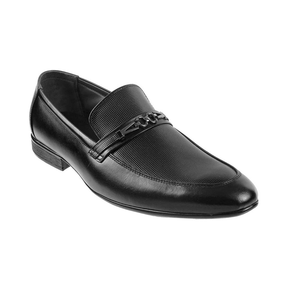 metro black formal shoes