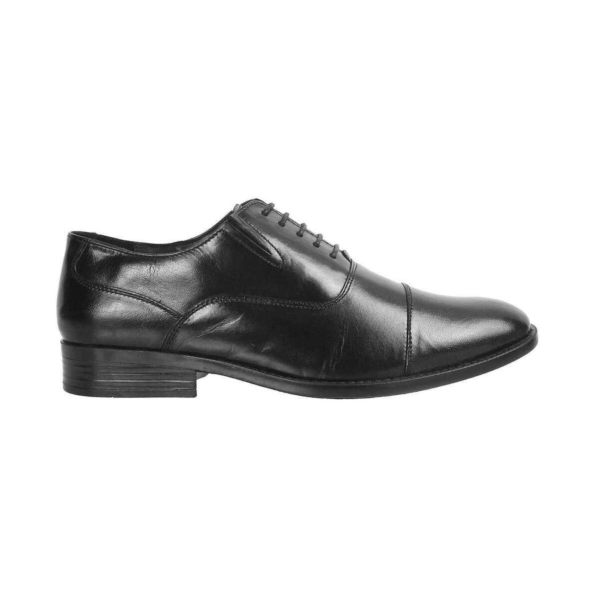 metro black formal shoes