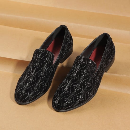 Men Black Party Moccasin