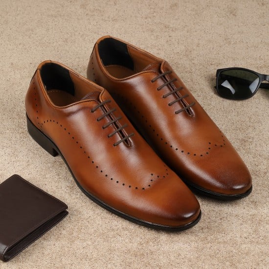 Men Tan Formal Lace Up
