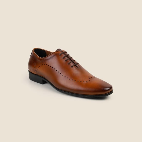 Men Tan Formal Lace Up