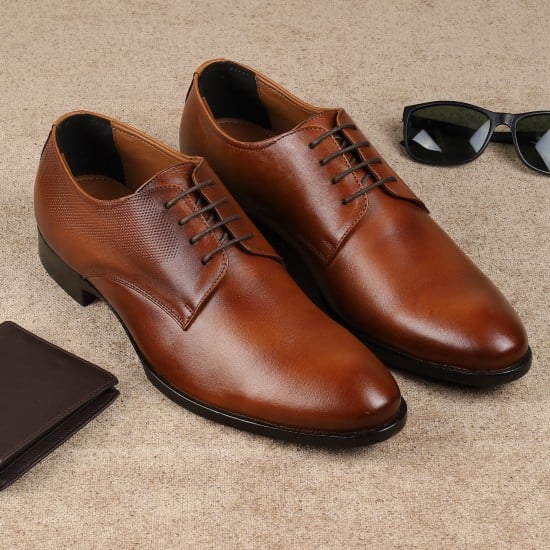 Men Tan Formal Lace Up