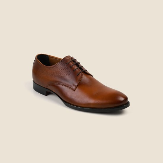 Men Tan Formal Lace Up