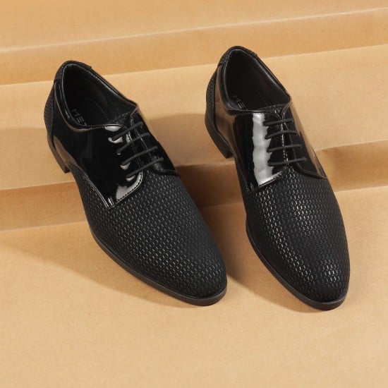 Men Black Party Lace Up