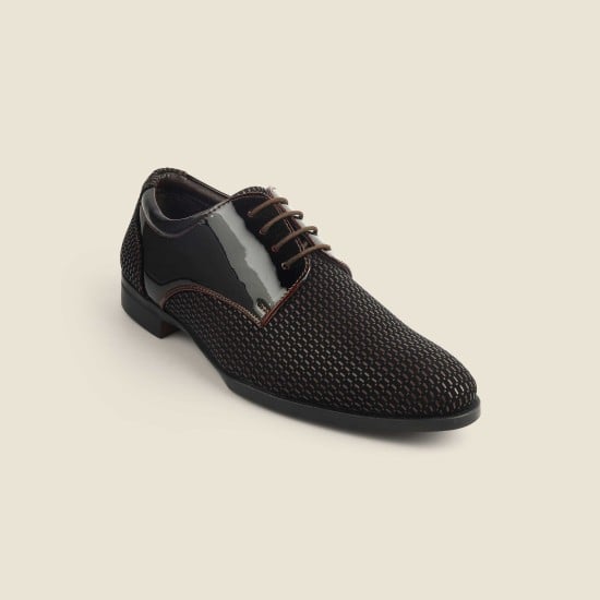 Men Brown Party Lace Up