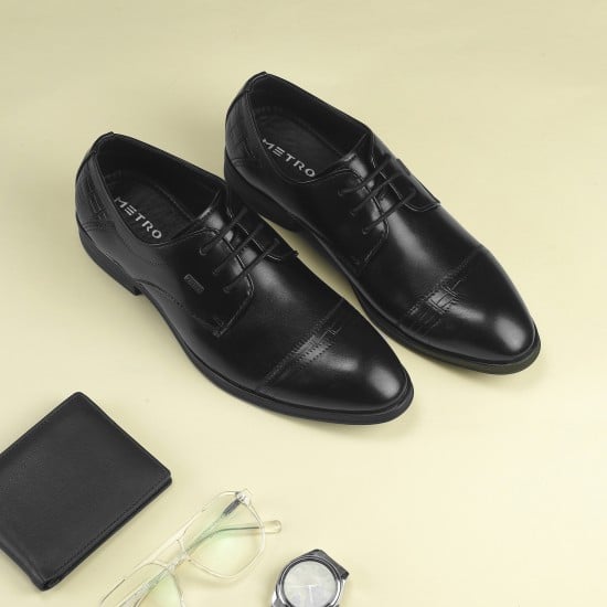Men Black Formal Oxford