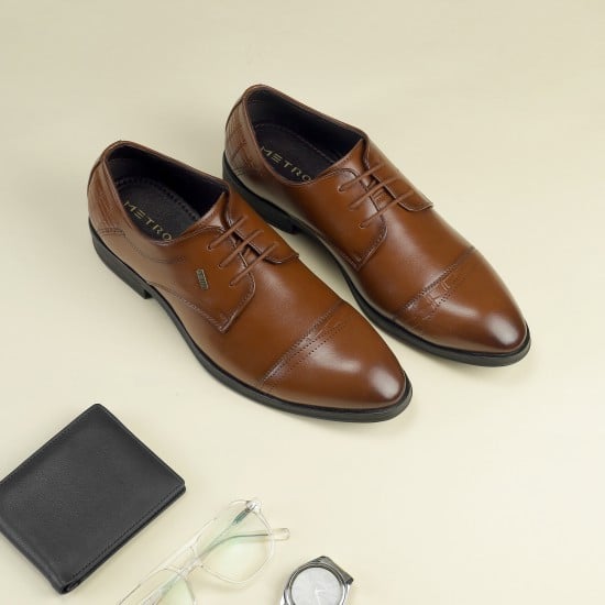 Men Tan Formal Oxford