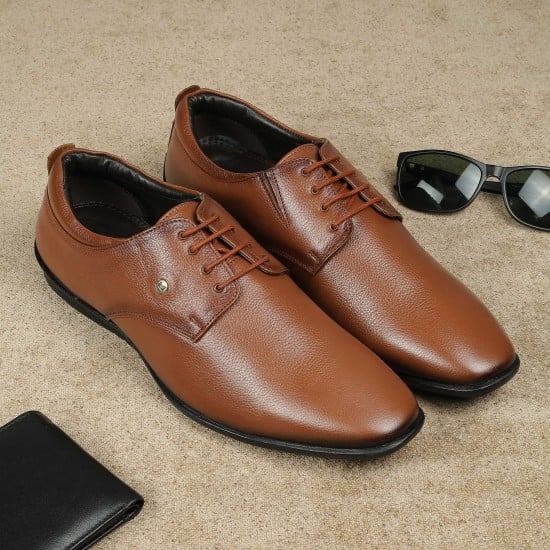 Men Tan Formal Lace Up