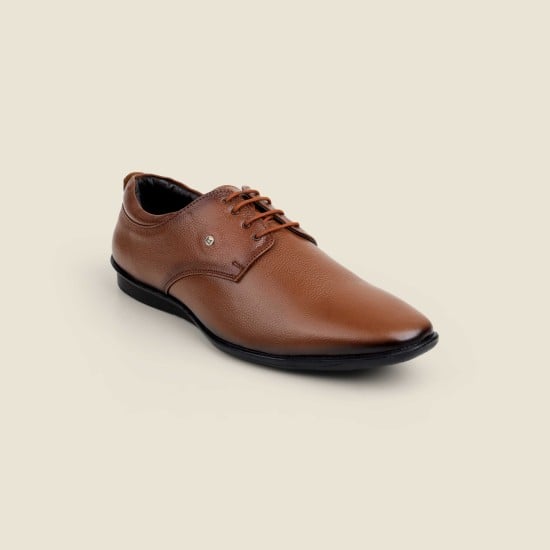 Men Tan Formal Lace Up