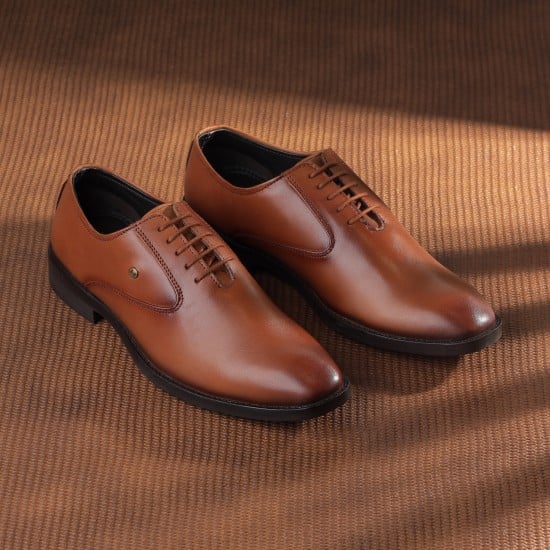 Men Tan Formal Lace Up