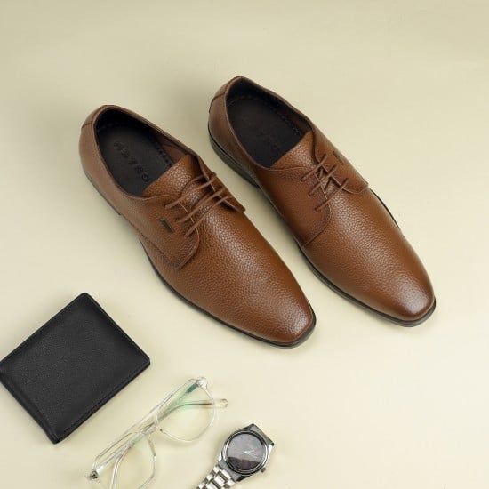 Men Tan Formal Lace Up