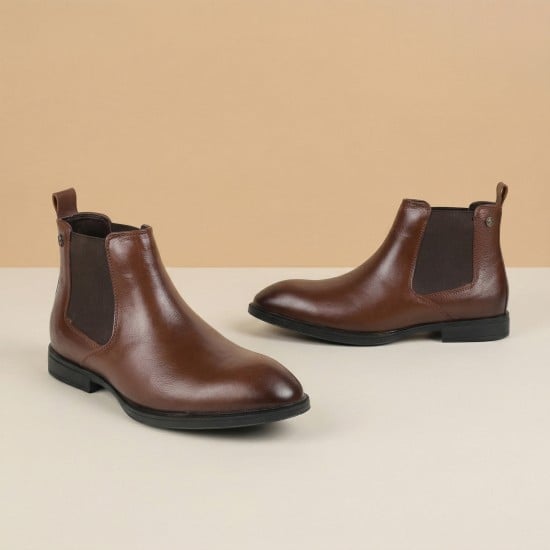 Men Tan Formal Boots