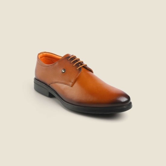 Men Tan Formal Lace Up