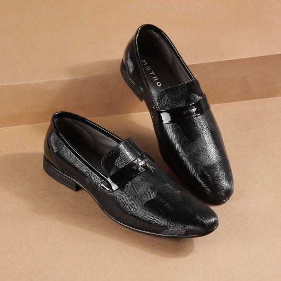 Men Black Party Moccasin