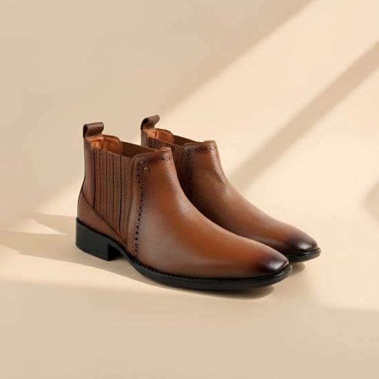 Men Tan Formal Boots