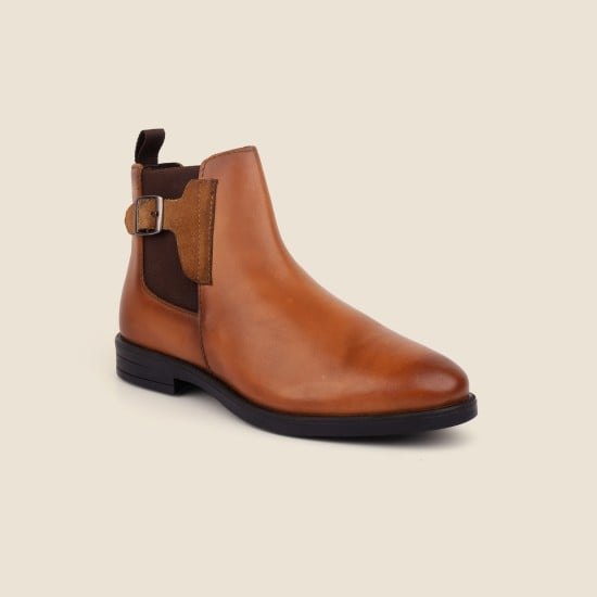 Men Tan Formal Boots