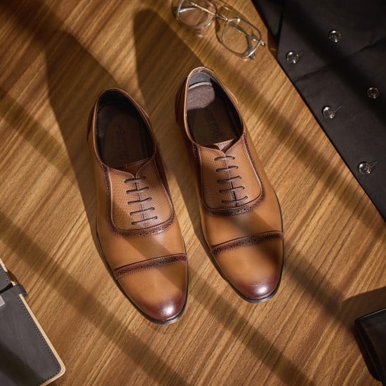 Men Tan Formal Oxford