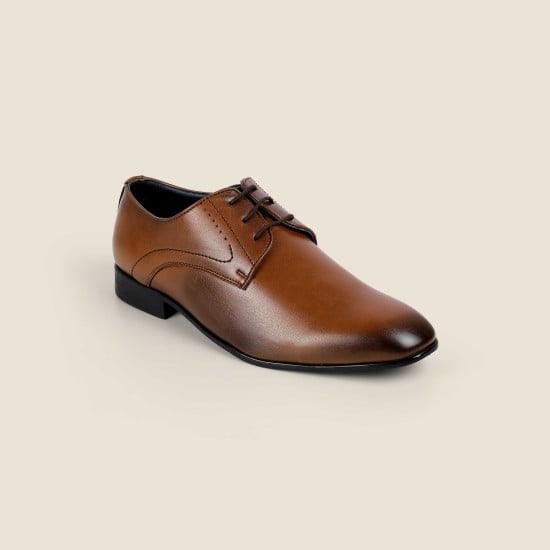Men Tan Formal Lace Up