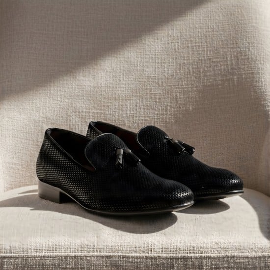 Men Black Party Moccasin