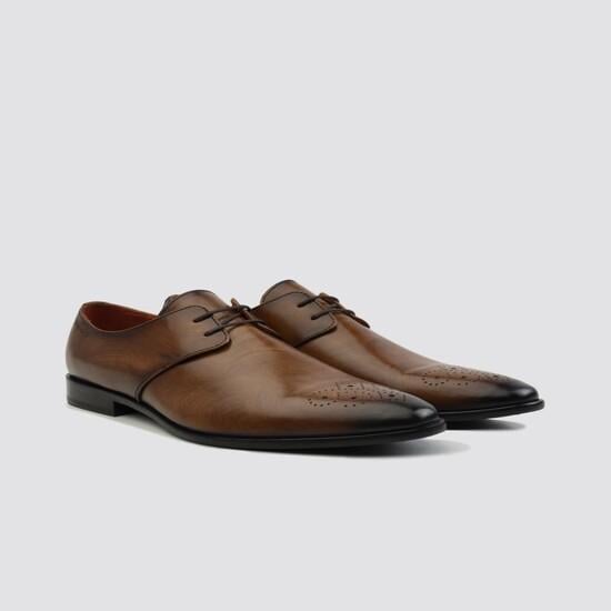 Men Tan Formal Lace Up