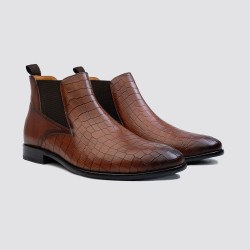 Men Tan Formal Boots