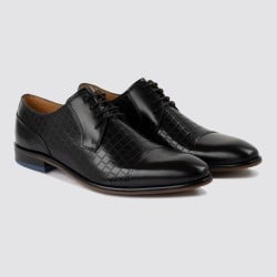 Men Black Formal Oxford