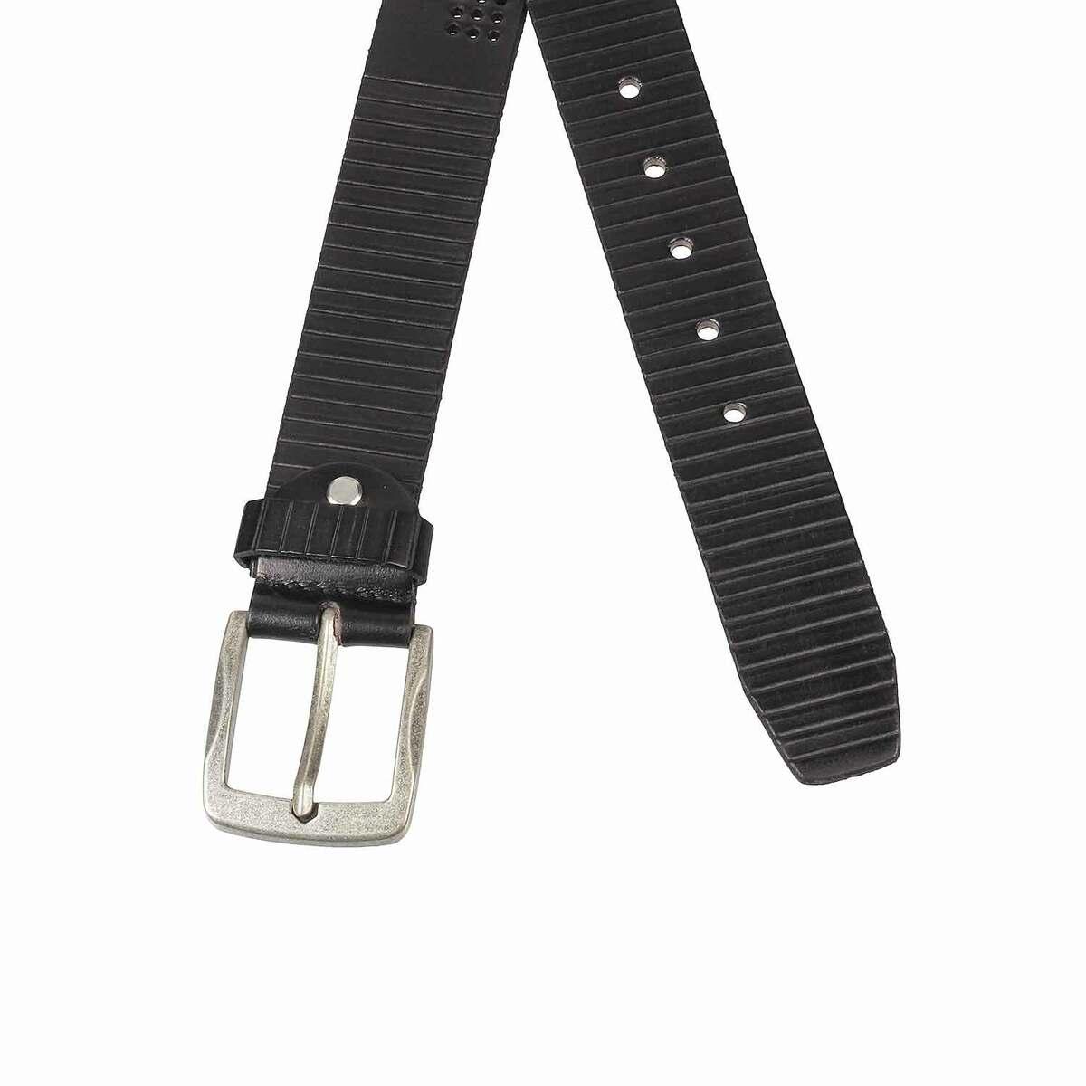 Buy Mochi Men Black Belts Pin Buckle Online