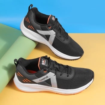 Campus Men Black Sports Walking Shoes(SKU: 201-2006-11-6)