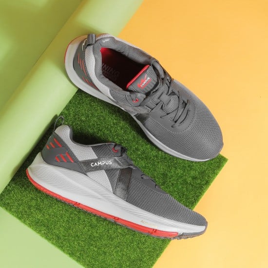 Men Grey Sports Walking Shoes
