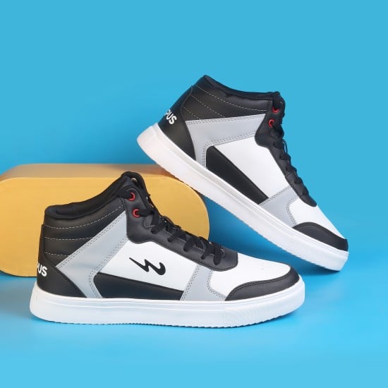 Men White-black Sports Sneakers